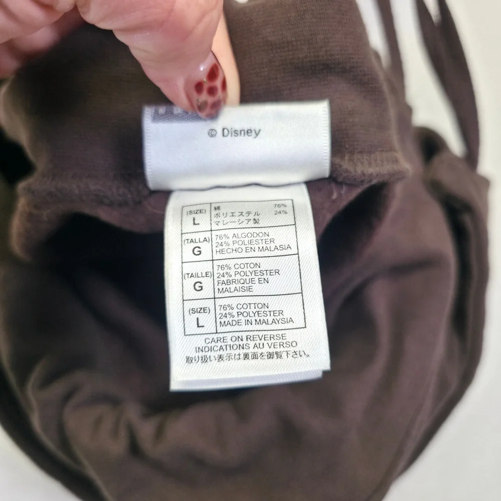 Mickey Mouse Drawstring Backpack Brown Walt‎ Disney Fleece Lined Cartoon Vintage